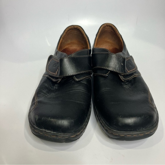 Josef Seibel black leather shoes women’s size 42 / 11 boho minimalist casual - Picture 2 of 9